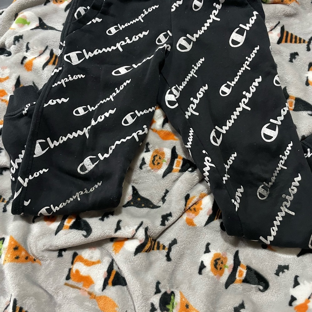 Champion Black Logo Sweatpants